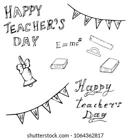 Vector illustration of a teacher's day drawn by hand