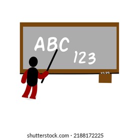 vector illustration of teaching in class
