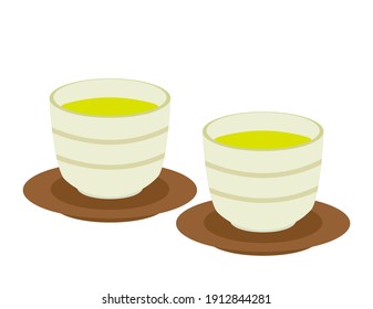 Vector illustration of a teacup. Japanese tea.