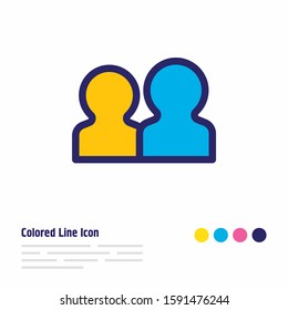 Vector illustration of team icon colored line. Beautiful bureau element also can be used as group icon element.