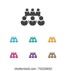 Vector Illustration Of Team Symbol On Partnership Icon. Premium Quality Isolated Debate Element In Trendy Flat Style.