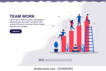 Ilustración vectorial del trabajo en equipo 