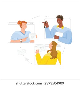 Vector Illustration Team Work Flat Style. Discover inspiration and choose from our best vector designs that highlight the theme of teamwork and collaboration