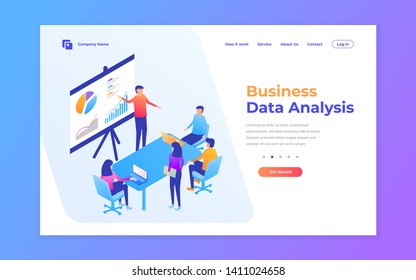 vector illustration of teamwork, business analysis and strategy. Modern vector illustration concepts for website and mobile website development.