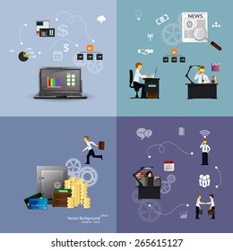 Vector illustration of teamwork, set background