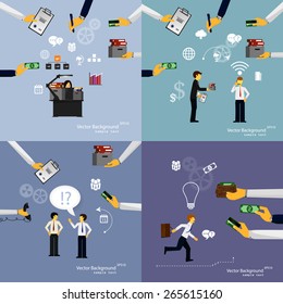 Vector illustration of teamwork, set background