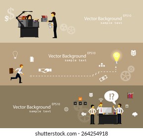 Vector illustration of teamwork, set banner