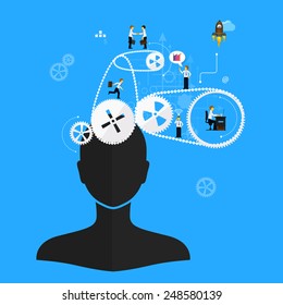 Vector illustration of teamwork, showing the transaction, graphics, cooperation