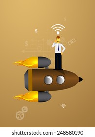 Vector illustration of teamwork, showing the transaction, graphics, cooperation