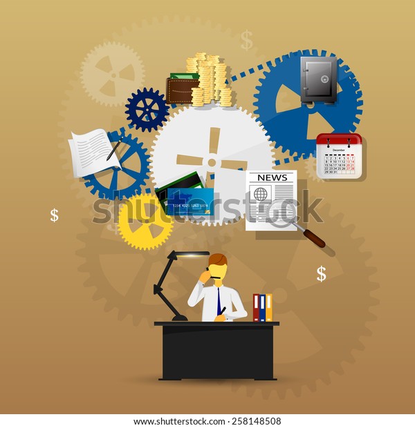 Vector Illustration Teamwork Showing Transaction Graphics Stock Vector ...