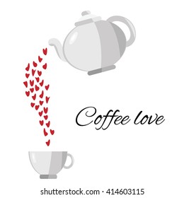 vector illustration / teapot and cup 