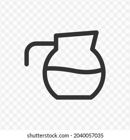 Vector illustration of teapot icon in dark color and transparent background(png).