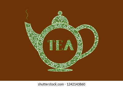 Vector illustration of a teapot,  isolated on a background. All elements are located on separate layers. International Tea Day.
