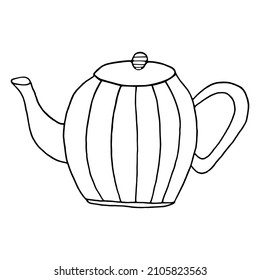 Ilustración vectorial de la tetera. Cocina. Beber té.