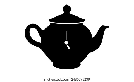 Vector illustration with teapot. Lettering tea o clock