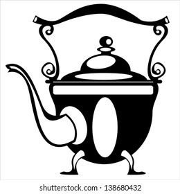 vector illustration teapot on white background