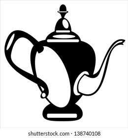 vector illustration teapot on white background