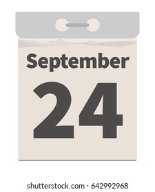 Vector Illustration, tear-off calendar, September 24