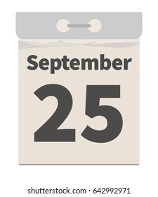 Vector Illustration, tear-off calendar, September 25