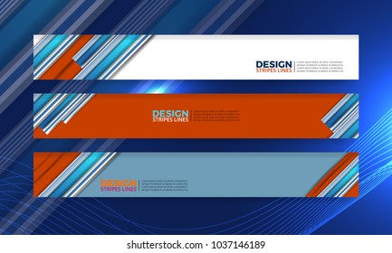 Vector Illustration of Tech Abstract Banner on blue Background for website headers and advertising design