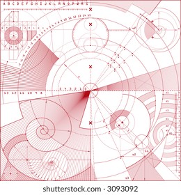 vector illustration of technical draft background