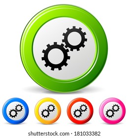vector illustration of technical icons on white background