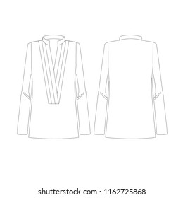 Vector illustration technical sketch drawing Women blouse Fashion Front and back 