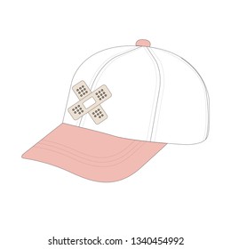 Vector illustration technical sketch drawing cap Fashion Front and back - เวกเตอร์

