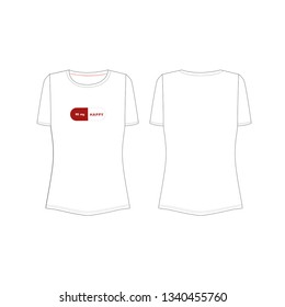 Vector illustration technical sketch drawing Women T shirt Fashion Front and back - เวกเตอร์