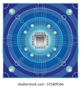 A vector illustration of a techno fractal 