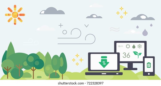 vector illustration for technologies for plants with imaging function for optimizing agriculture designs 