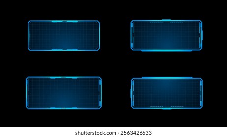 Vector illustration technology box futuristic square blue