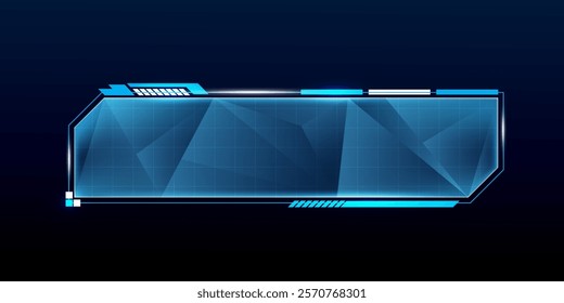 Vector illustration technology box, futuristic callout title banner, and digital frame boxes.	