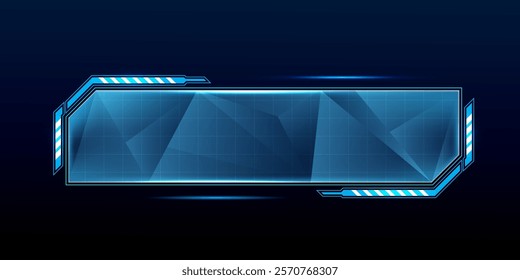 Vector illustration technology box, futuristic callout title banner, and digital frame boxes.	