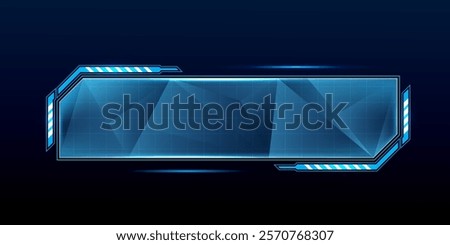 Vector illustration technology box, futuristic callout title banner, and digital frame boxes.	