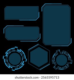 Vector illustration of technology box or Hud screen modern futuristic
