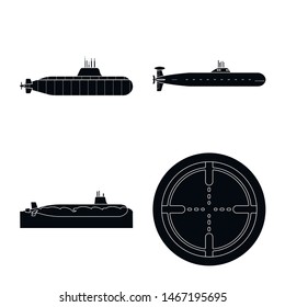 Vector illustration of technology and fleet logo. Collection of technology and navy stock symbol for web.