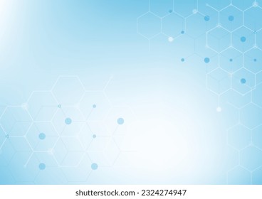 Ilustración vectorial de los antecedentes de la tecnología de la salud.Banner de hexágono.