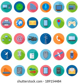 vector illustration of technology icon collection