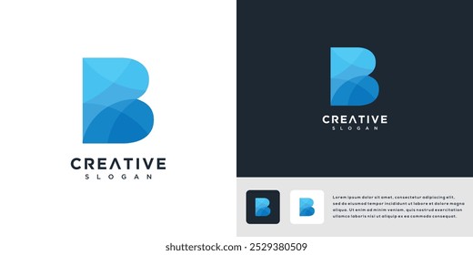 Ilustração vetorial do logotipo de sinal da letra de tecnologia B.	