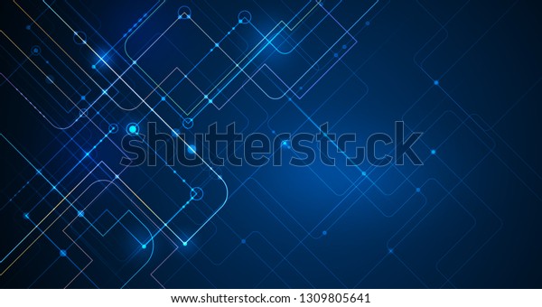 Vector Illustration Technology Line Pattern Over Stock Vector (Royalty ...