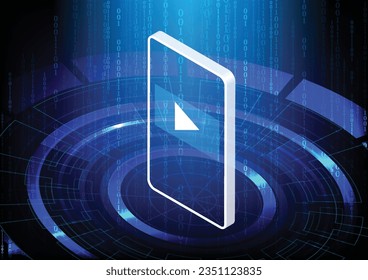 ilustración vectorial de la tecnología moderna de cibertecnología de fondo moderno.video smartphone .