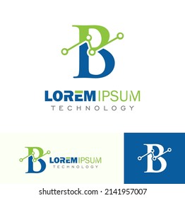 Vector Illustration of Technology Monogram Logo Initial Letter B