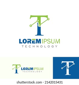 Vector Illustration of Technology Monogram Logo Initial Letter T