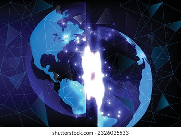 Vector illustration of technology multiverse universe parallel.