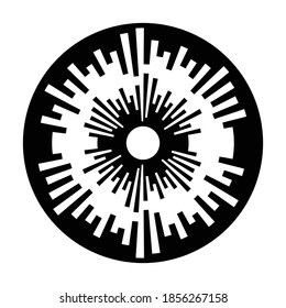 Ilustración vectorial .Tecnología .Onda de sonido musical . Logotipo de ecualizador. Elemento de diseño. Resumen Forma geométrica . 