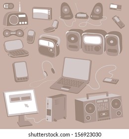 Vector illustration of technology pattern. Easy-edit layered vector EPS10 file scalable to any size without quality loss. High resolution raster JPG file is included. 