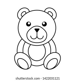 Vector illustration of teddy bear art line