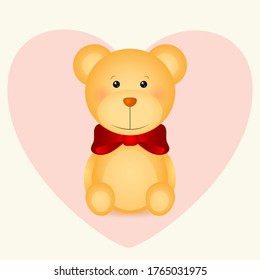 vector illustration for teddy bear with heart backdrop