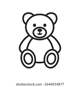 Una Ilustración vectorial de un oso de peluche sobre fondo blanco.